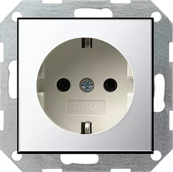 0188615 Розетка с заземляющими контактами 16А/250В Хром Gira