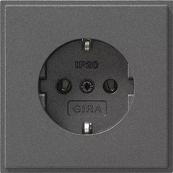 018867 Розетка с заземляющими контактами 16А/250В Антрацит Gira TX44