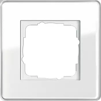 0211512 Рамка Esprit Glass C Белое стекло 1-постовая Gira