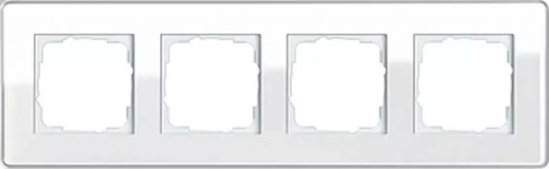 0214512 Рамка Esprit Glass C Белое стекло 4-постовая Gira