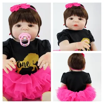 BZDOLL 55 см, полностью силиконовая кукла Reborn для девочек, игрушки, реалистичная принцесса для новорожденных Boneca, прекрасный подарок на день рождения Girl-1