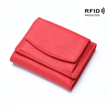 Модный кошелек для монет с RFID-кошельком, мини-короткий кошелек, женский кошелек оранжевый