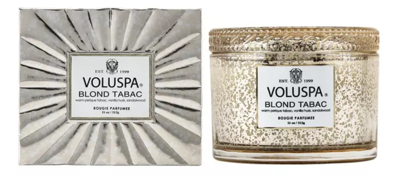 Ароматическая свеча Blond Tabac (теплый табак): свеча в подарочной коробке 312г