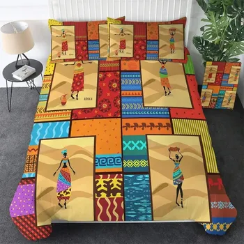 Афро-американский комплект постельного белья Afro Комплект постельного белья Black Women In Ethnolgica Комплект постельного белья Tribal Modern Urban Home Decor King 135X200cm-2pcs