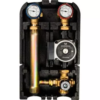 Насосная группа Stout с термостатическим смесительным клапаном 1" насосом Grundfos UPSO 25-65 SDG-0002-002502