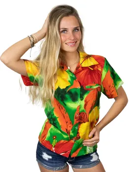 Блуза King Kameha Big Flower, зеленый