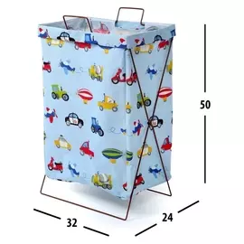Корзина для хранения игрушек "Машинки" на каркасе 32×25×56 см