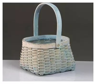 Корзина плетеная, секвойя, 17,5x15x11,5/23,5 см, синий