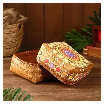 Корзинка бамбуковая "Осенняя" 16х16х10 см