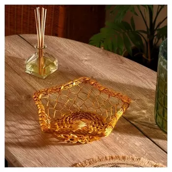 Корзинка для фруктов "Лейла" алюминий, 23х23х9 см