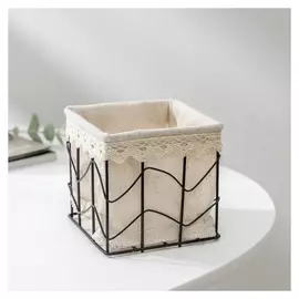 Корзинка для мелочей доляна «Бохо», 9,5×9,5 см, цвет чёрный