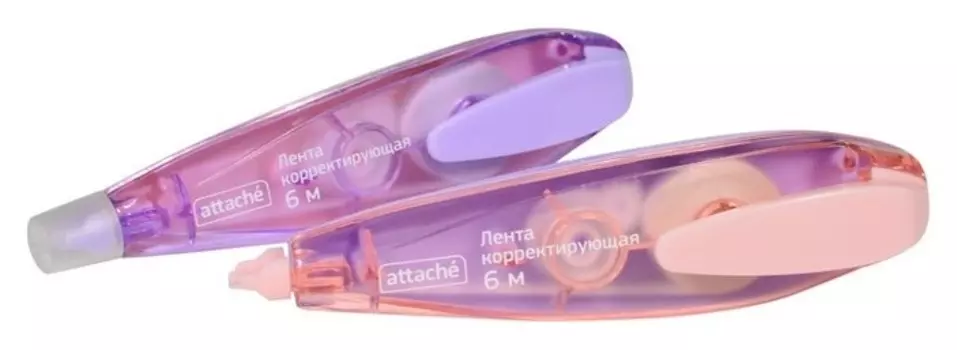 Корректирующая лента Attache 5mmx6m форма ручки, с зажимом белый/tw