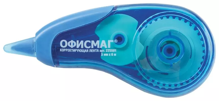 Корректирующая лента офисмаг "N1", 5 мм х 6 м, синий корпус, в блистере, 225591