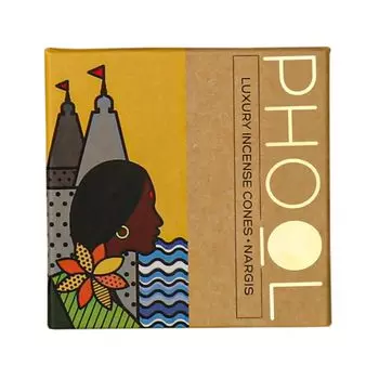 Ароматические конусы Наргис (40 шт), Natural Incense Cones Nargis, произв. Phool