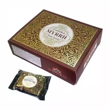 Ароматическая смола Мирра (12 пак, 50 г), Myrrh Resin Incense, произв. Goloka