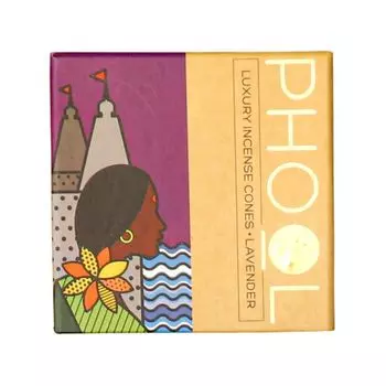Ароматические конусы Лаванда (40 шт), Natural Incense Cones Lavender, произв. Phool