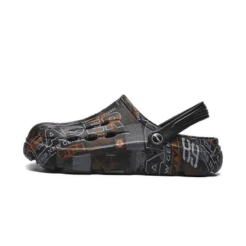 Обувь Hole Shoes Мужские уличные пляжные сандалии Верхняя одежда двойного назначения нескользящие износостойкие мягкие тапочки-мешки для мужчин 40 серый