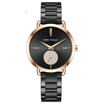 Часы Light Luxury Diamond-инкрустированные женские часы Simple Sun Pattern Водонепроницаемые женские часы со стальным браслетом