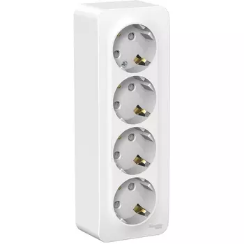 Розетка четверная с заземлением и шторками (белый) Systeme Electric Blanca BLNRA011411