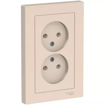 Розетка двойная без заземления (бежевый) Systeme Electric AtlasDesign ATN000220