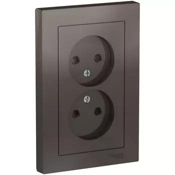Розетка двойная без заземления со шторками (мокко) Systeme Electric AtlasDesign ATN000622