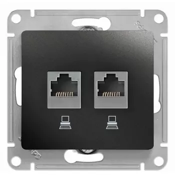 Розетка двойная Ethernet RJ-45 (антрацит) Systeme Electric GSL000785KK