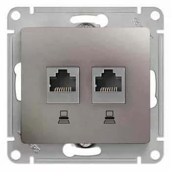 Розетка двойная Ethernet RJ-45 (платина) Systeme Electric GSL001285KK