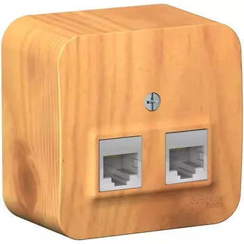 Розетка двойная Ethernet RJ-45 (ясень) Systeme Electric Blanca BLNIA045455