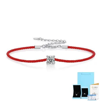 Bague Ringen S925 Серебряный браслет Новый Муассанит Guardian Rope Ручная веревка Мода Темперамент Пара Подарок Nude Cargo алмаз