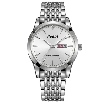 POSHI Watch Мужские стальные ремешки Luminous Life Водонепроницаемые мужские часы Кварцевые часы Деловая мода