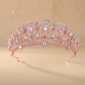 Свадебная Корона Барокко Горный Хрусталь Корона Свадебное Платье Аксессуары Свадебный Головной Убор Невесты