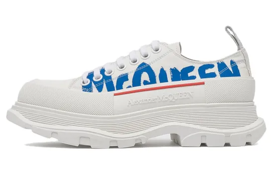 Ботинки Alexander McQueen Tread Slick Low Lace Up Graffiti White White Blue