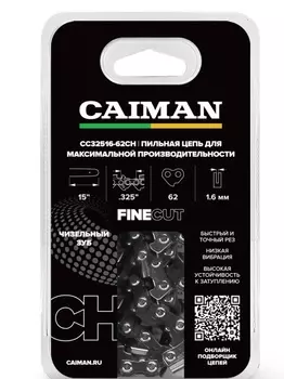 Цепь пильная Caiman 15", 0.325", 1,6мм, 62 звена, чизель CC32516-62CH