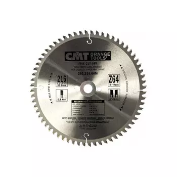 Диск пильный по древесине, фанере и шпону CMT 216*30*2,8/1,8 -5°; 15° ATB Z=64 292.216.64M
