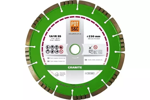 Диск алмазный PDT Granite 1A1R SS 230*2,6*10*22.2 830600GRu
