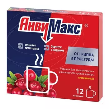 АнвиМакс порошок для приготовления раствора Клюква 12 шт