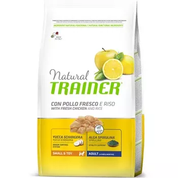 TRAINER Natural Adult Mini Chicken Корм сух.кур,рис, алоэ д/собак мелких пород 800г