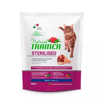 TRAINER Natural Adult Sterilised Корм сух.д/стерил.кошек ветчина 1,5кг