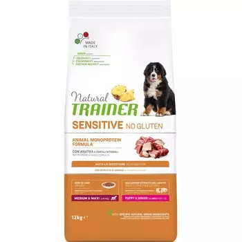 TRAINER Natural Sensitive No Gluten Medium/Maxi Puppy Корм сух.утка д/щенков средн/крупн.пород 3кг