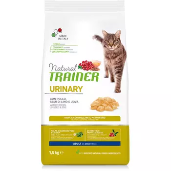 TRAINER Natural Urinary Adult Chicken Корм сух.курица д/кошек чувствит.мочеполовой системой 1,5кг