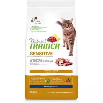 TRAINER Solution Sensitive Корм сух.утка д/чувствит.и склонных к аллергии кошек 300г