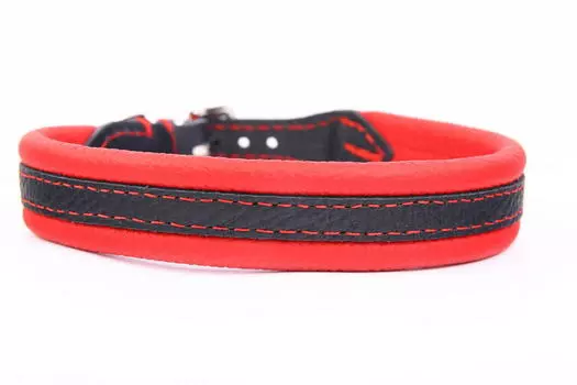 ZOOLESZCZ Ошейник для собак "Soft Plus", красный, 35х1.6см
