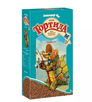 ЗООМИР Тортила М Корм в гранулах д/водяных черепах 90г