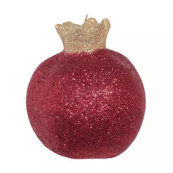 Свеча, 12 см, с блестками, красная, Гранат, Pomegranate