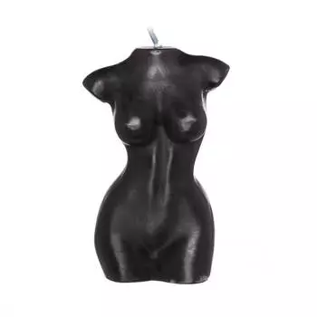 Свеча, 13 см, черная, Фигура женщины, Face
