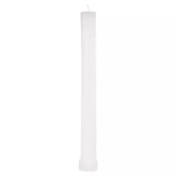 Свеча, 27 см, тонкая, рифленая, белая, Ribbed candle