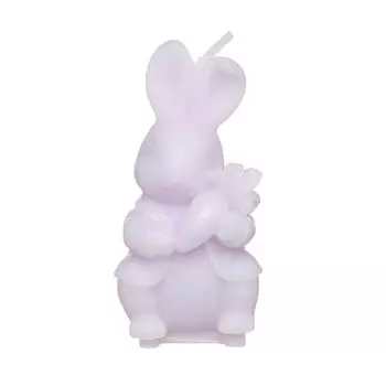 Свеча, 7 см, сиреневая, Кролик с морковкой, Easter