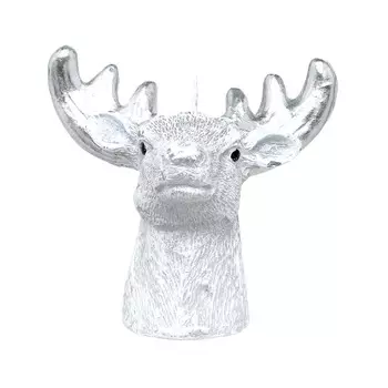 Свеча, 8 см, серебристая, Голова оленя, Winter deer