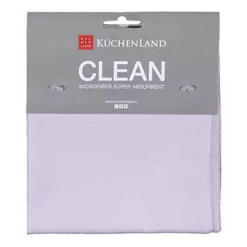Тряпка для мебели и техники, 35x35 см, микрофибра, Замша, лиловая, Clean