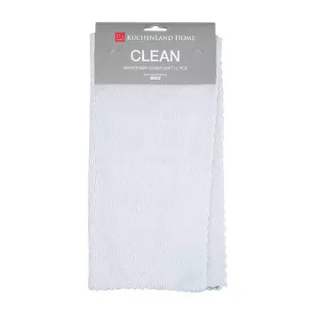 Тряпка для уборки, 32х32 см, 2 шт, микрофибра с ворсом, серая, Clean